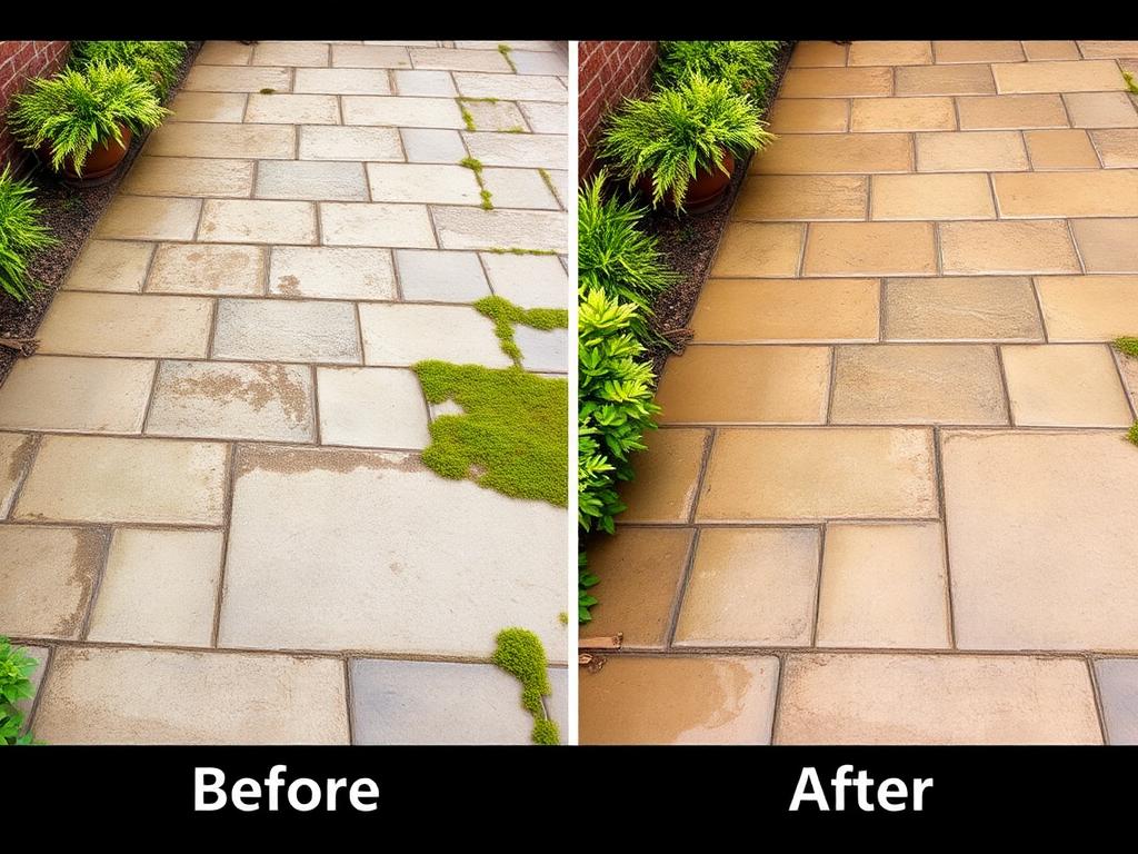 Patio grime → clean patio